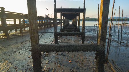 the old pier of Ban Samchong fishing village in Phang Nga Thailand
