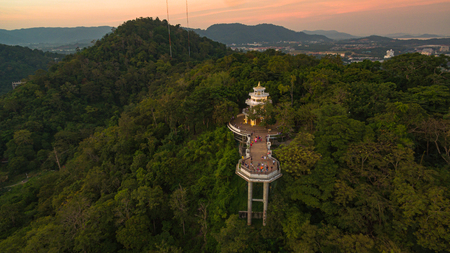 Khao Rang viewpoint tower landmark in Phuket town it is on Tung Ka hill in Phuket town. 
on Khao Rang viewpoint can see around Phuket island and watching sunrise and sunsetのeditorial素材