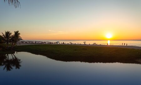 scenery sunset in Karon beach Phuket Thailandの写真素材
