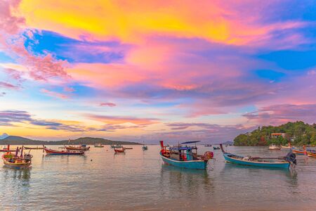 beautiful cloud in sunrise at Rawai beach, Phuket,Thailand.の写真素材