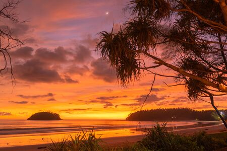 
stunning cloud in sunset above Pu island Kata beach Phuket Thailandの写真素材