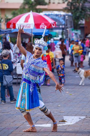 Nora performer performs temple dance moves.
The Nora is a traditional dance of Southern in Thailand. Beautiful jewelry with bright colors.
Delicate and powerful dance moves.の写真素材