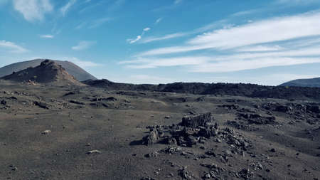 Beautiful landscape of Timanfaya National Park in Lanzaroteの写真素材