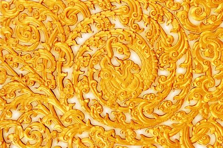 Golden Dragon sculpture with isolate white background 