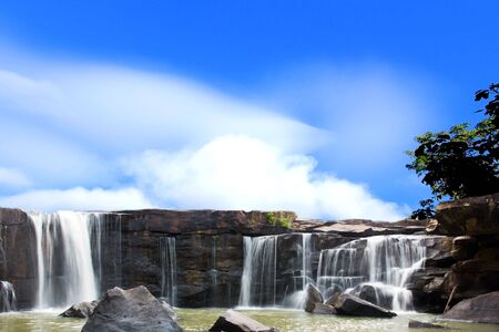 Deep forest Waterfall in Thailand の写真素材