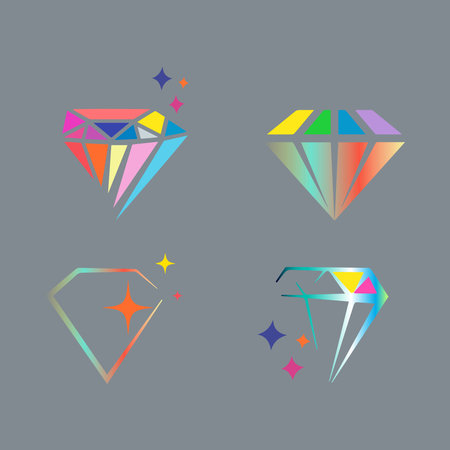 Diamond icon set. Vector illustration. Diamond logo. Diamond logo. Diamond logo. Diamond logo.の写真素材