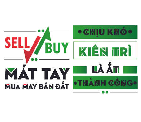 Inspirational messages in Vietnamese horizontal. It means a wish of luck and success in business.のイラスト素材