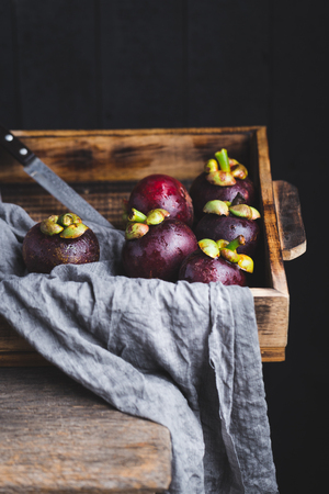 Fresh Mangosteen Fruitsの写真素材