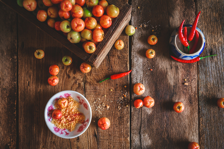 Fresh Barbados Cherry Fruitsの写真素材