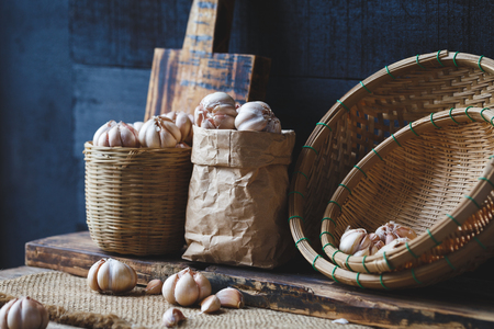 Garlics, spice from Vietnamの写真素材