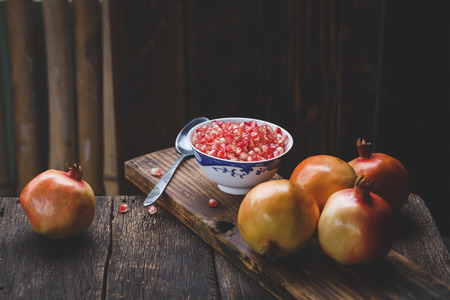 Fresh Pomegranatesの写真素材