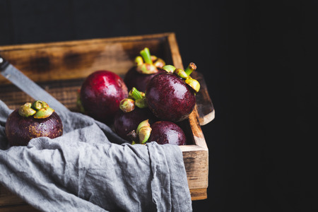 Mangosteen fruits from Vietnamの写真素材