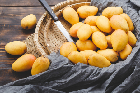Little ripe mangoes from Vietnamの写真素材