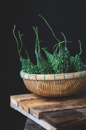 Green bitter melonsの写真素材