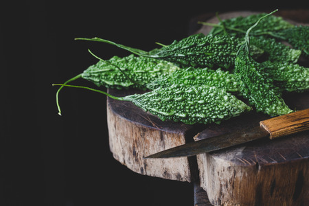 Green bitter melonsの写真素材