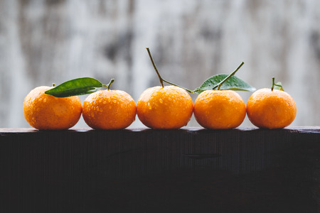 Yellow mandarin fruits