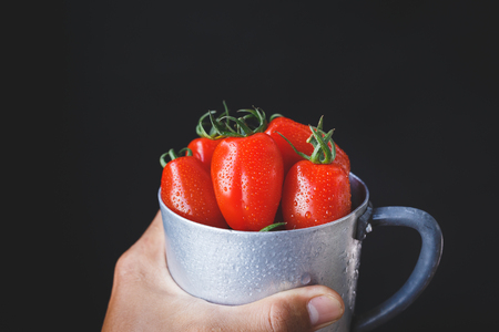 Plum tomatoes-Cherry tomatoesの写真素材