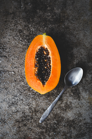 Papaya fruit sliceの写真素材