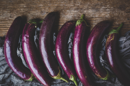 Fresh eggplantsの写真素材