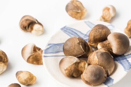Fresh Straw mushrooms on the white background