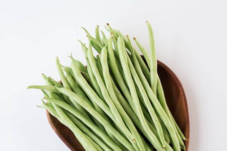 Fresh French beans-Green beans on the white background