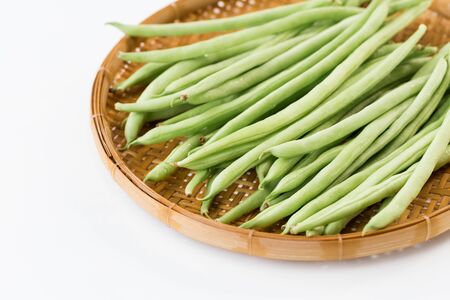Fresh French beans-Green beans on the white background
