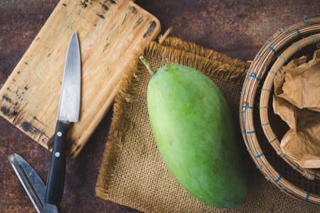 Big green mango- Healthy fruitの写真素材