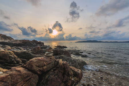 Coastal Sunrise,The sea of Thailandの写真素材
