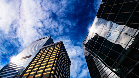 Tall office buildings in Sydney downtownの写真素材