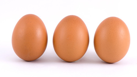 Three Eggs isolated on white backgroundの写真素材