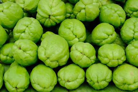 Sayote arranged on the table in market of Thailand's northern mountains.の写真素材