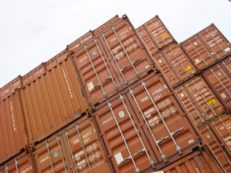 container boxes on isolated white background