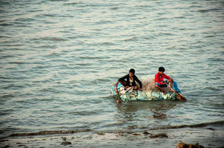 Fishermen are fishing in the sea.の写真素材