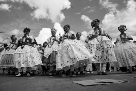 Salvador, Bahia, Brazil - September 04, 2016: Religious festival of African matrix, CandomblÃ©, called "Marujo Olho Vivo", celebrated every September at Feira de SÃ£o Joaquim in Salvador, Bahia.のeditorial素材