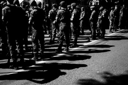 Salvador, Bahia, Brazil - September 07, 2016: Military parade in honor of Brazil's independence. Celebrations are held across the country.のeditorial素材