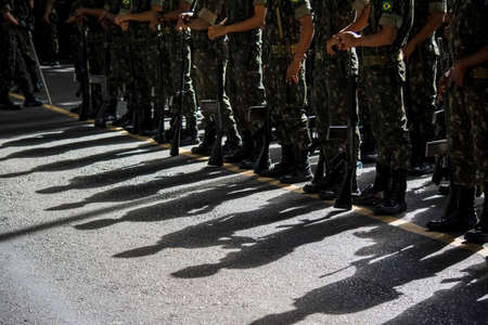 Salvador, Bahia, Brazil - September 07, 2016: Military parade in honor of Brazil's independence. Celebrations are held across the country.のeditorial素材
