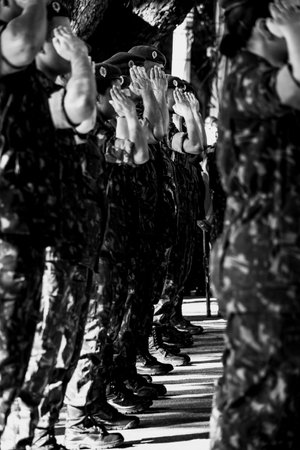 Salvador, Bahia, Brazil - September 07, 2016: Military parade in honor of Brazil's independence. Celebrations are held across the country.のeditorial素材