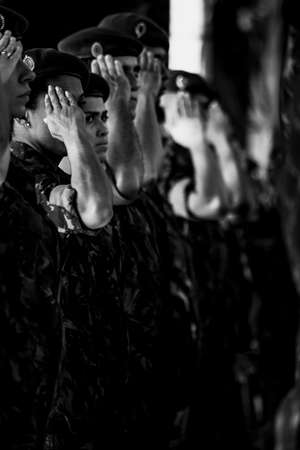 Salvador, Bahia, Brazil - September 07, 2016: Military parade in honor of Brazil's independence. Celebrations are held across the country.のeditorial素材
