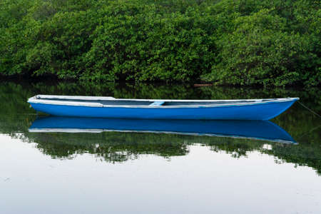 boat on the riverの写真素材