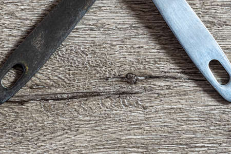 kitchen objects on a brown texture.の写真素材