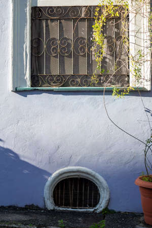 Old window details in color. Pelourinho, Salvador, Bahia, Brazil.の写真素材