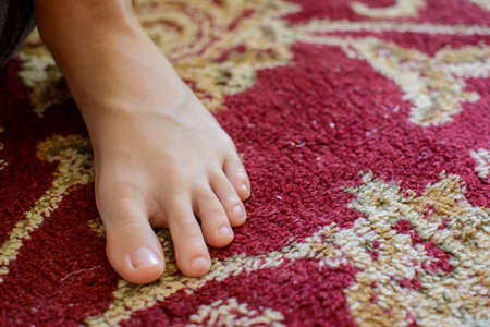 Standing on the living room rug inside a house, posing for photography. Camacari, Bahia, Brazil.