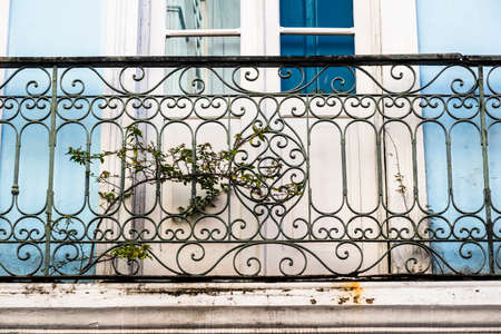 Old window details in color. Pelourinho, Salvador, Bahia, Brazil.の写真素材