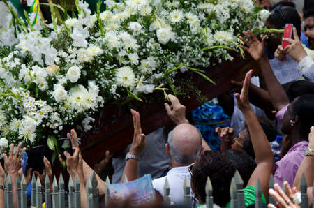 Salvador, Bahia, Brazil - December 08, 2015: Feast of Our Lady of ConceiÃ§Ã£o da Praia. It is a Catholic religious manifestation that gathers thousands of faithful in the city of Salvador, Bahia.のeditorial素材