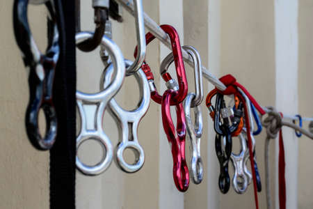 Salvador, Bahia, Brazil - March 12, 2017: Equipment for Rappel practice at Elevador Lacerda, the...