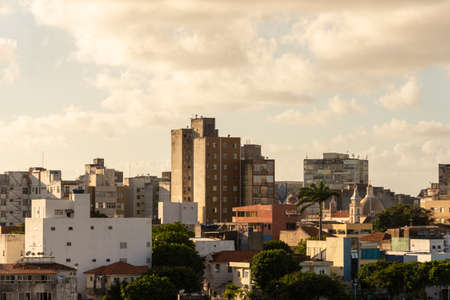 Salvador, Bahia, Brazil - May 31, 2021: Panoramic view of several old and new residential buildings in downtown Salvador, Bahia.のeditorial素材