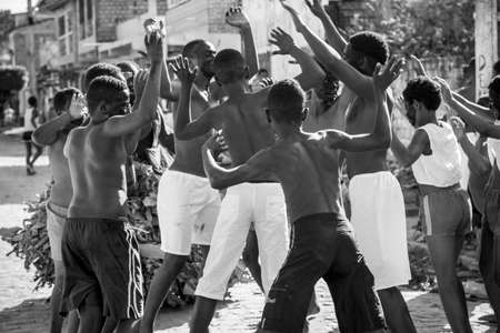 Acupe, Bahia, Brazil - July 03, 2016: Nego Escaped cultural manifestation. Residents of Acupe, Santo...