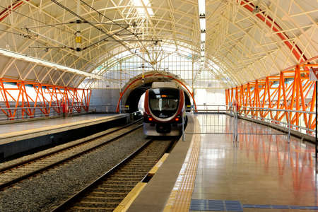 Salvador, Bahia, Brazil - January 27, 2015: Subway station in the Brazilian municipality of Salvador, Bahia. Subway transport system with 42 km in size.のeditorial素材