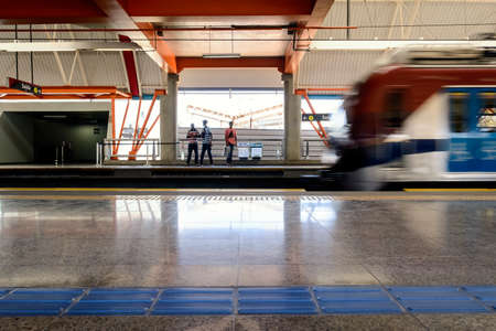 Salvador, Bahia, Brazil - January 27, 2015: Subway station in the Brazilian municipality of Salvador, Bahia. Subway transport system with 42 km in size.のeditorial素材