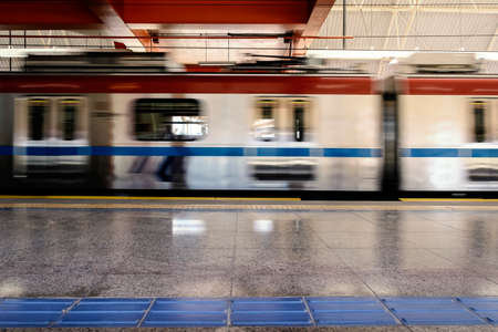 Salvador, Bahia, Brazil - January 27, 2015: Subway station in the Brazilian municipality of Salvador, Bahia. Subway transport system with 42 km in size.のeditorial素材